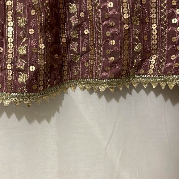 NWT A-Meenah Pink and Gold Modest Embroidered Long Sleeve Dress a130 - Picture 5 of 6